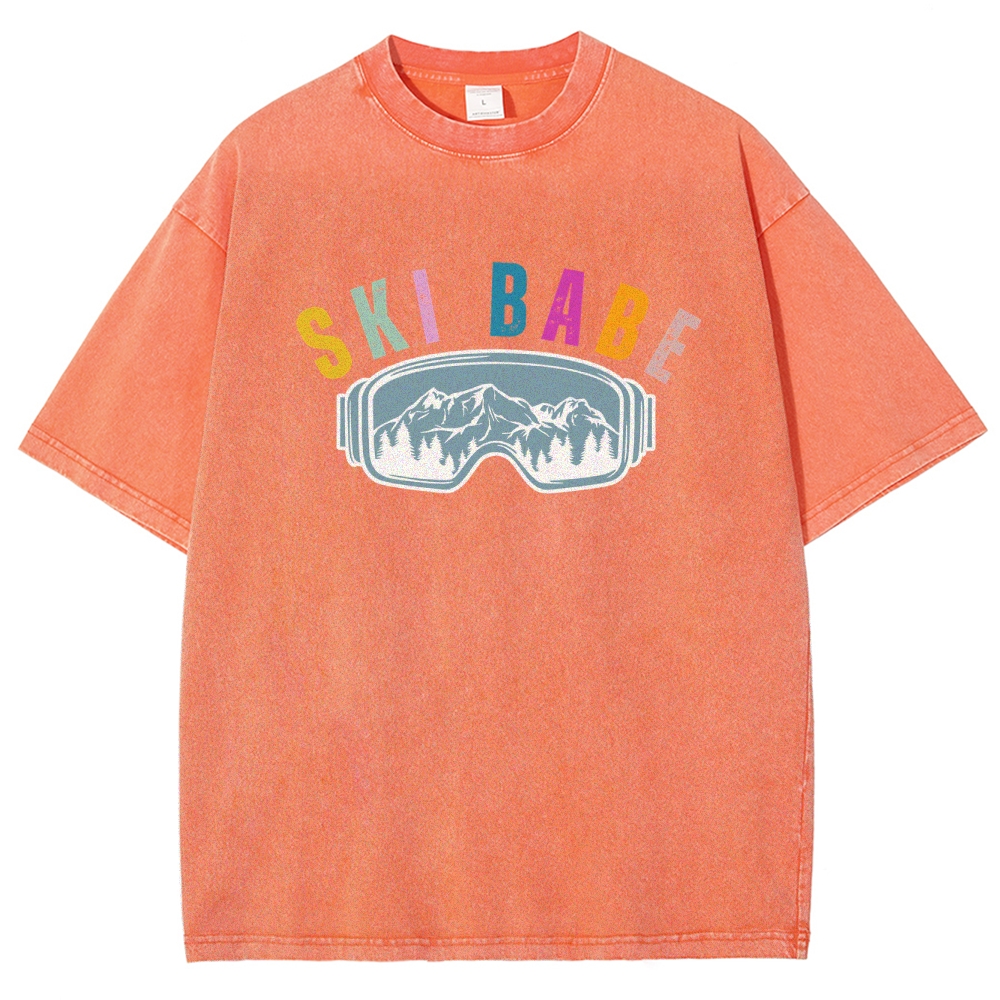 Ski Unisex Fit Washed T-Shirt-moweekender