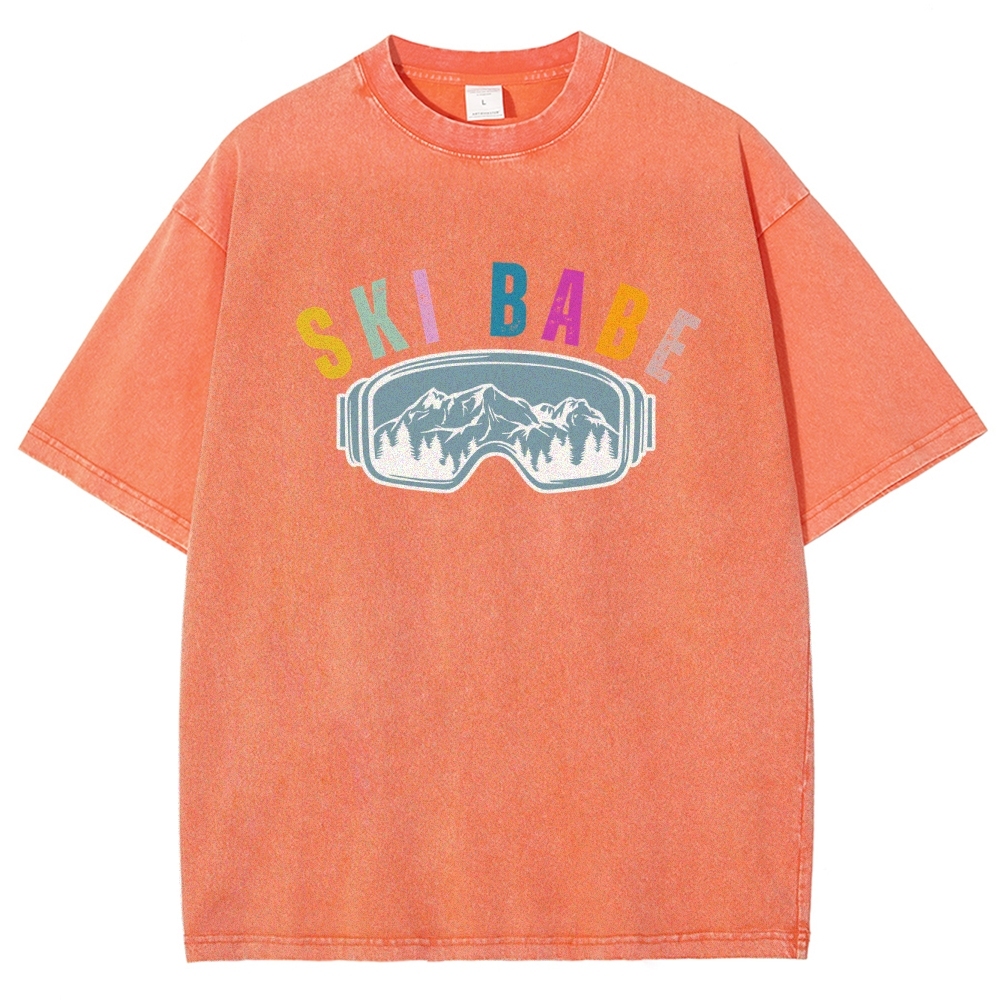 Ski Unisex Fit Washed T-Shirt-moweekender