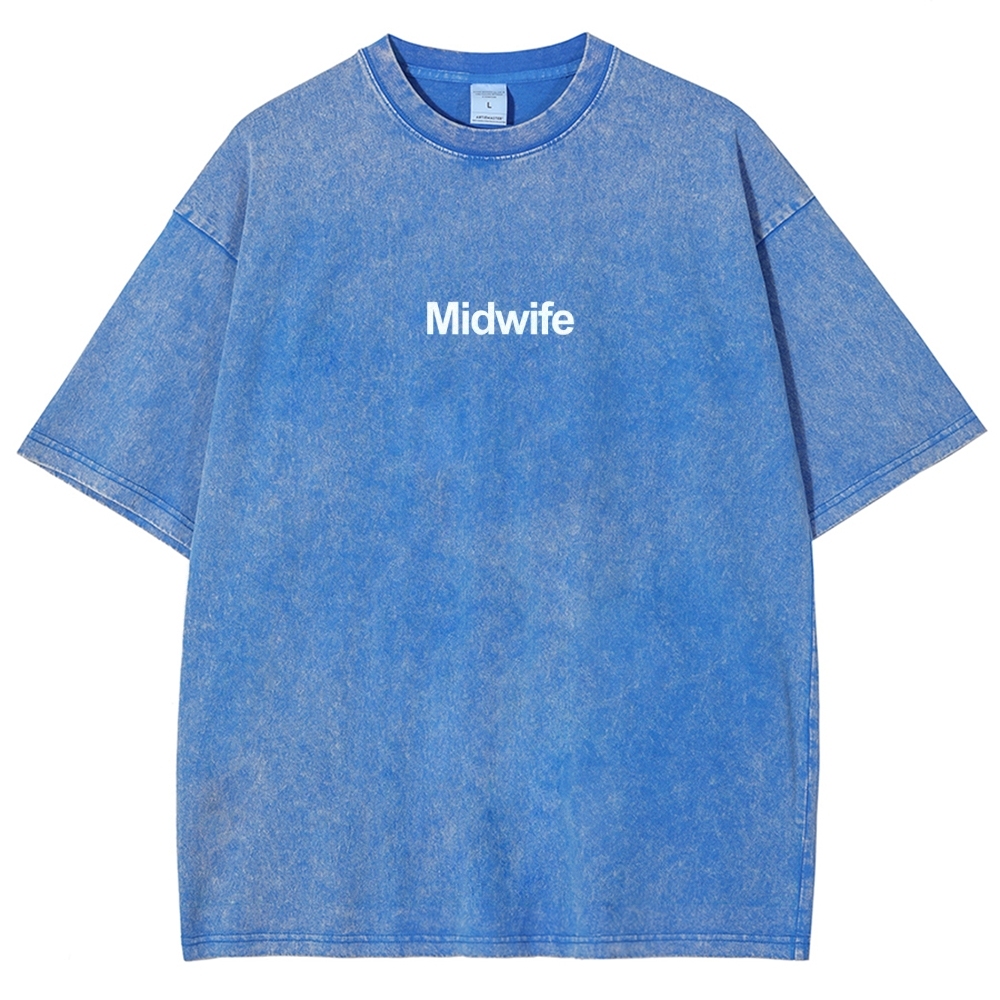 Midwife Unisex Fit Washed T-Shirt-moweekender