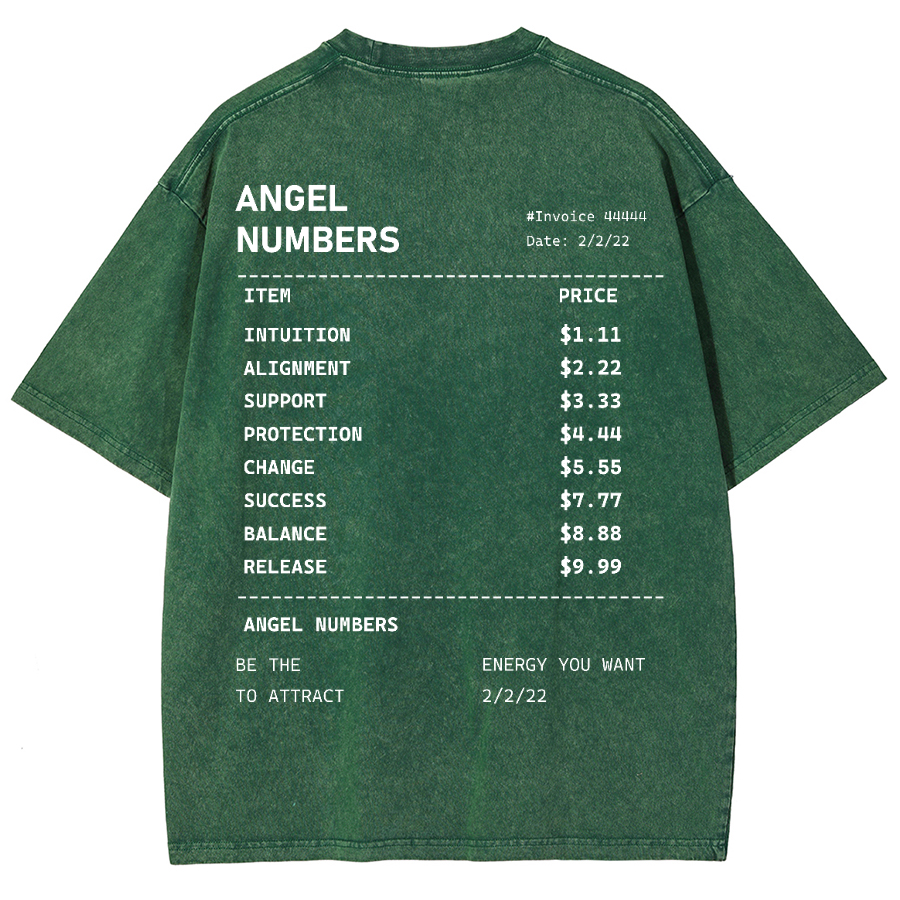 Angel Numbers Unisex Fit Washed T-Shirt-moweekender
