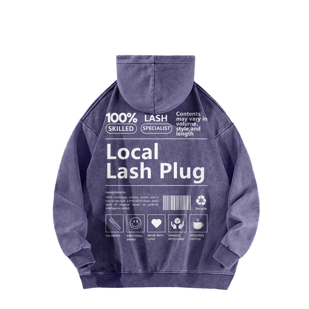 Local Last Plug Washed Long Sleeved Hoodie-moweekender
