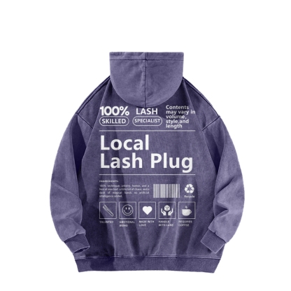 Local Last Plug Washed Long Sleeved Hoodie-moweekender