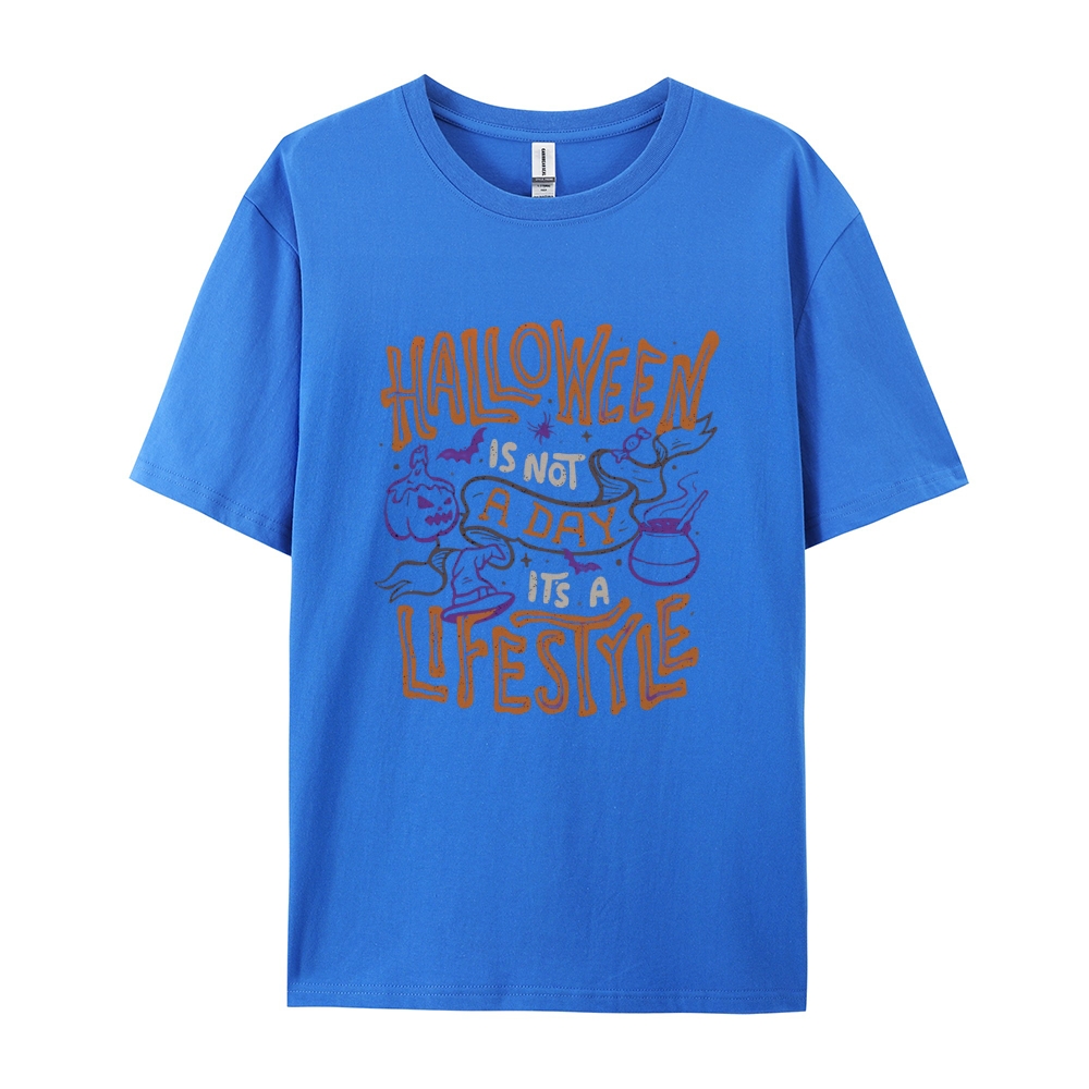 Halloween is life Cotton Short-Sleeved T-Shirt-moweekender