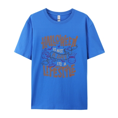 Halloween is life Cotton Short-Sleeved T-Shirt-moweekender
