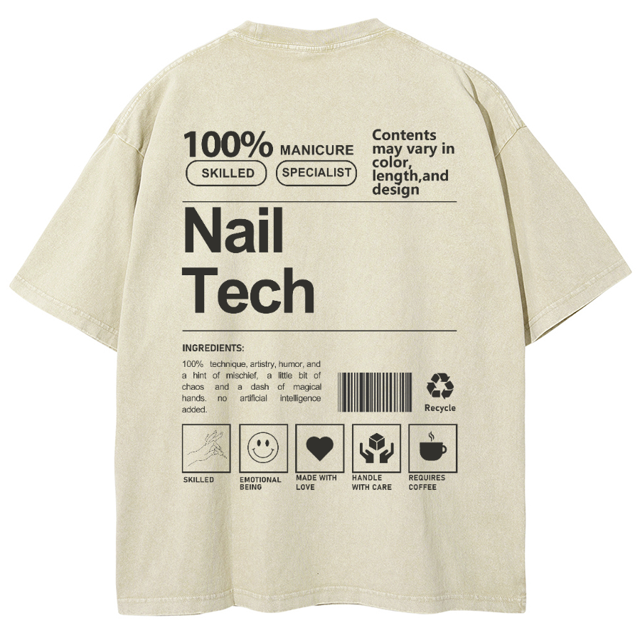 Nail Tech Unisex Fit Washed T-Shirt-moweekender