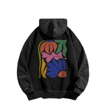 Wildflowers Matisse Art Casual Washed Hoodie-moweekender