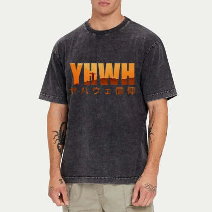 YHWH With Faith Washed Vintage T-Shirt-moweekender