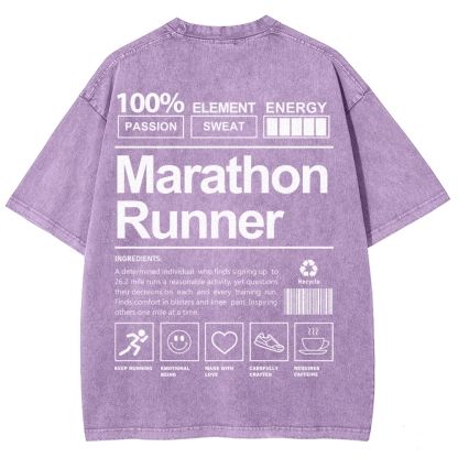Marathon Runner Unisex Fit Washed T-Shirt