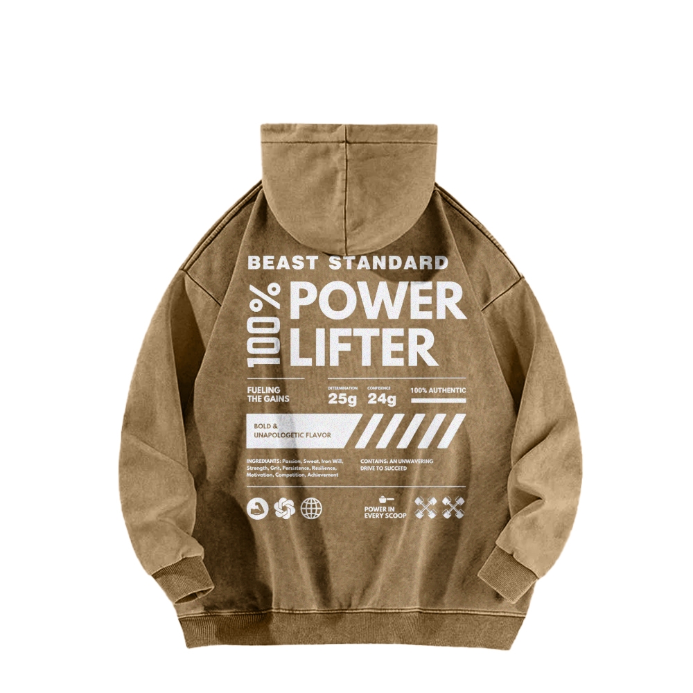 Power Lifter Casual Washed Hoodie-moweekender