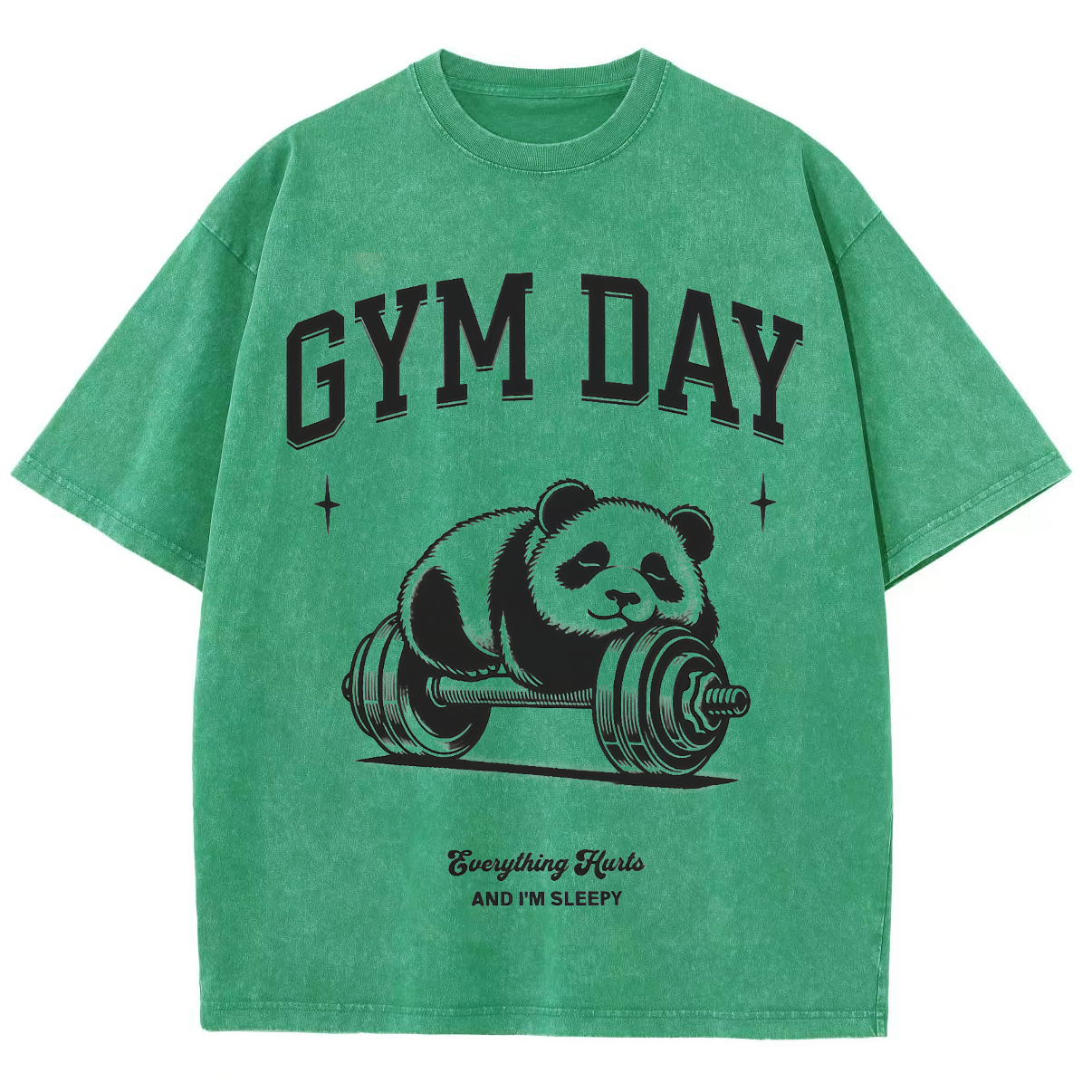 Gym Day Everything Hurts & I'm Sleepy Unisex Fit Washed Oversized T-Shirt-moweekender