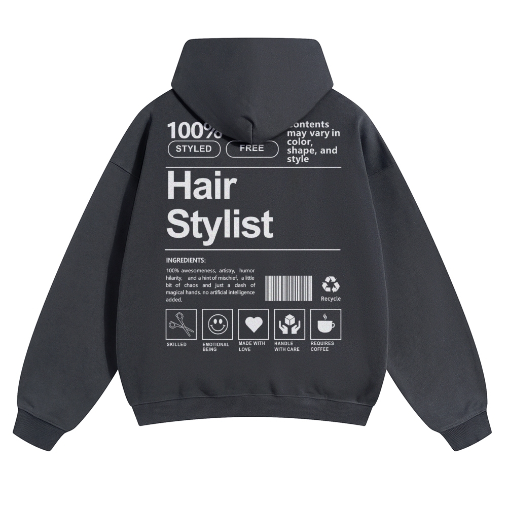 Hair Stylist Pattern Unisex Casual Anime Print Hoodie-moweekender