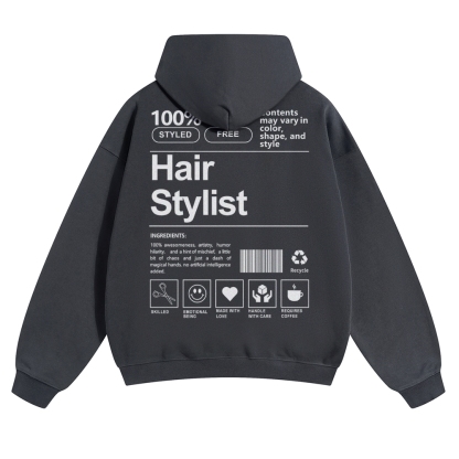 Hair Stylist Pattern Unisex Casual Anime Print Hoodie-moweekender