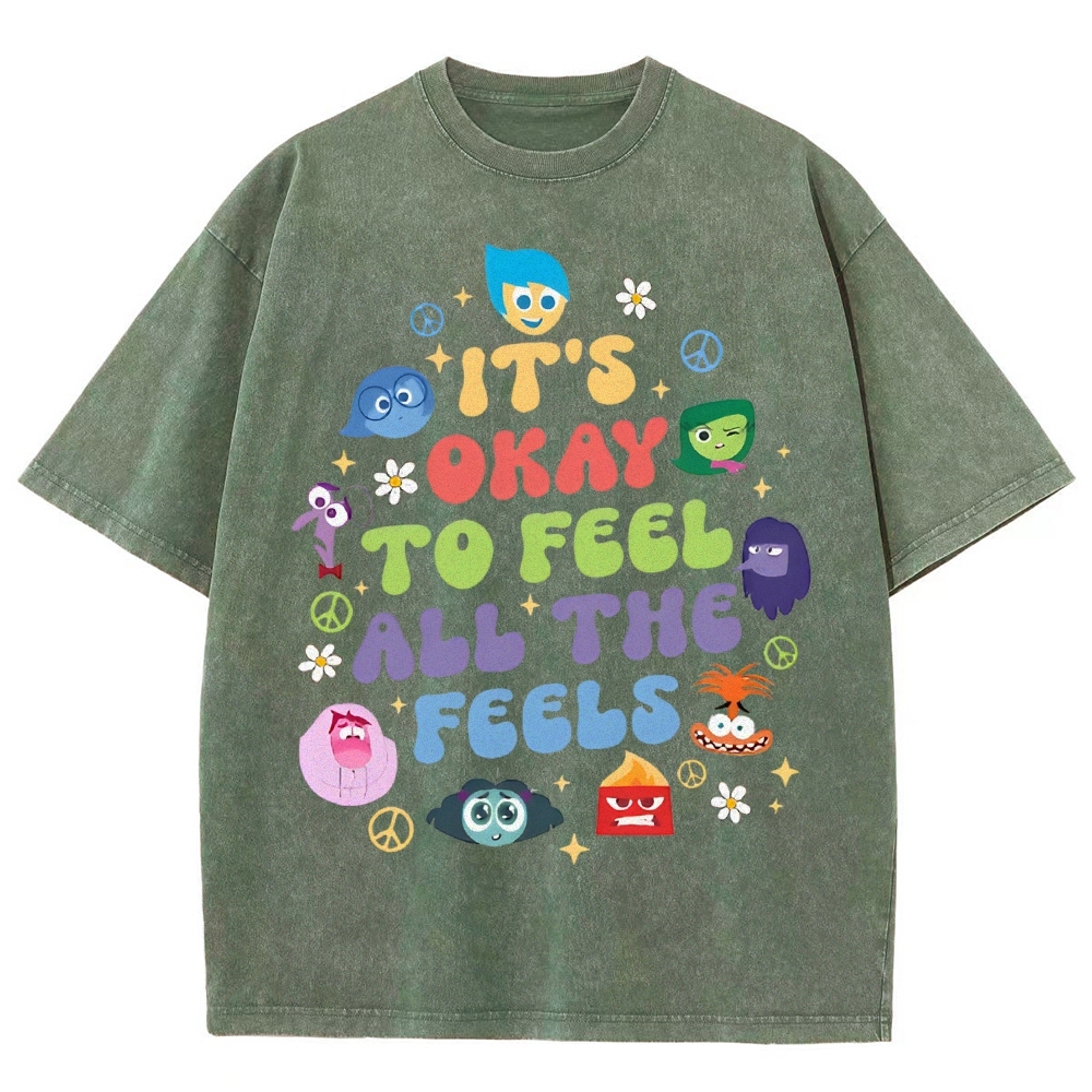 It's Okay To Feel Vintage Snowflake Washed T-Shirt-moweekender