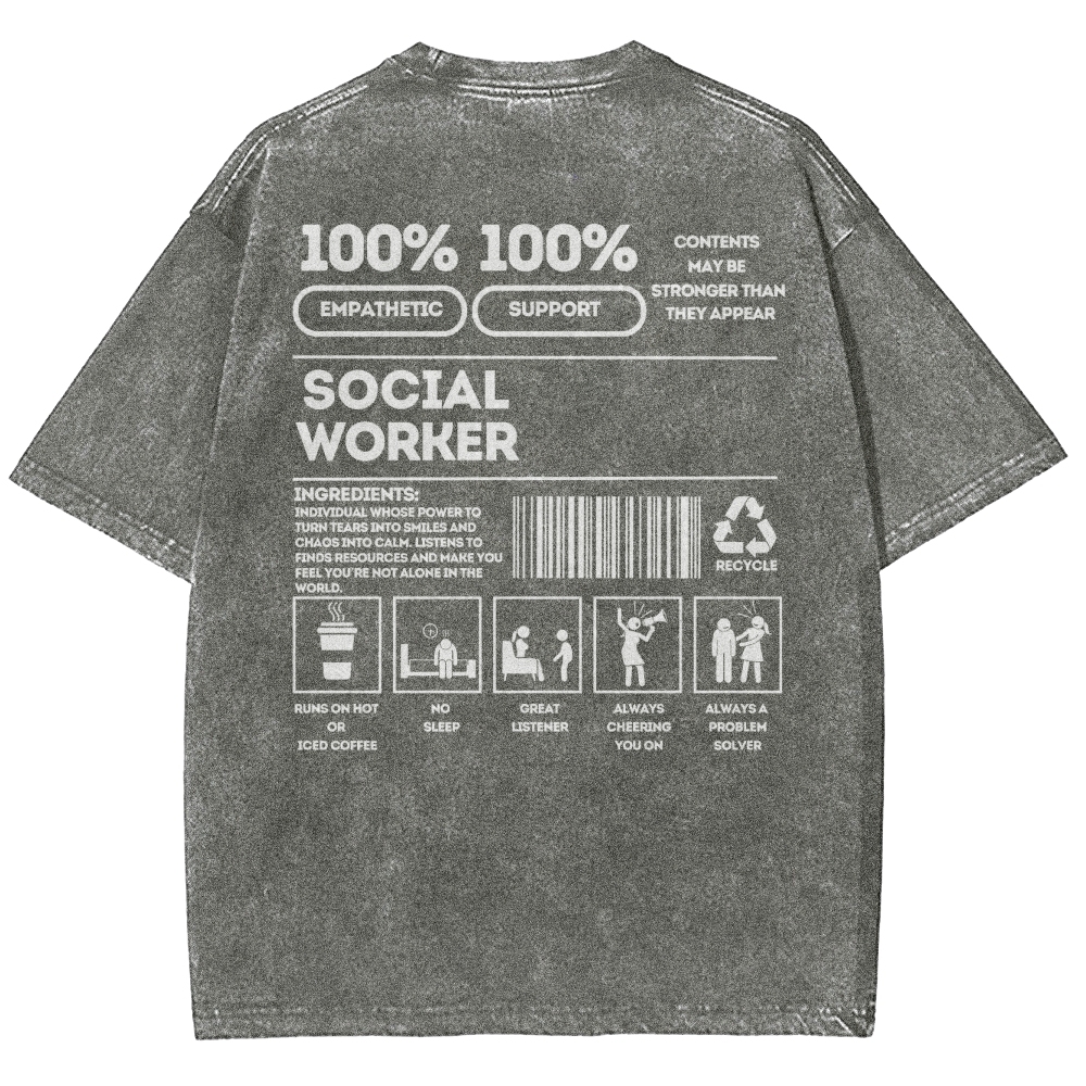 Social Worker Addcustom Unisex Fit Washed T-Shirt