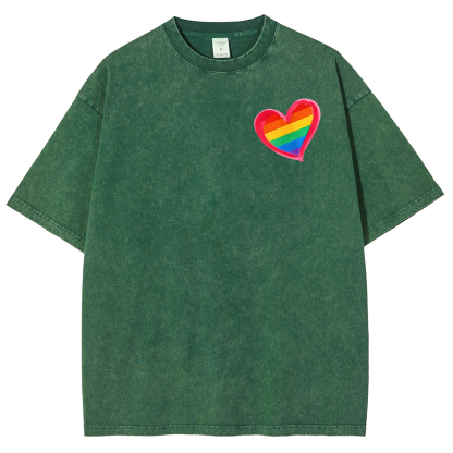 All For Love And Love For All Washed Oversized T-Shirt-moweekender