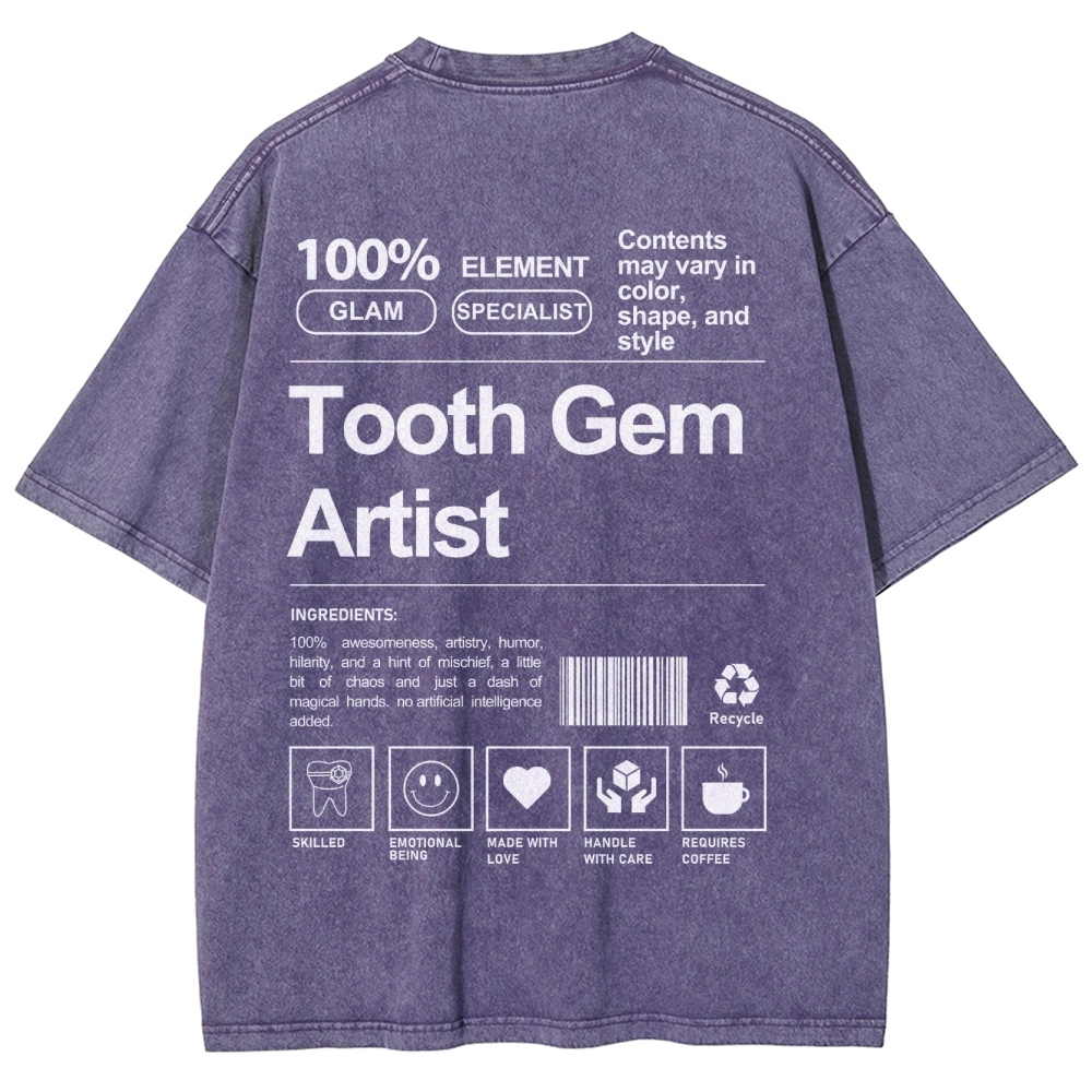 Tooth Gem Artist Unisex Fit Washed T-Shirt-moweekender