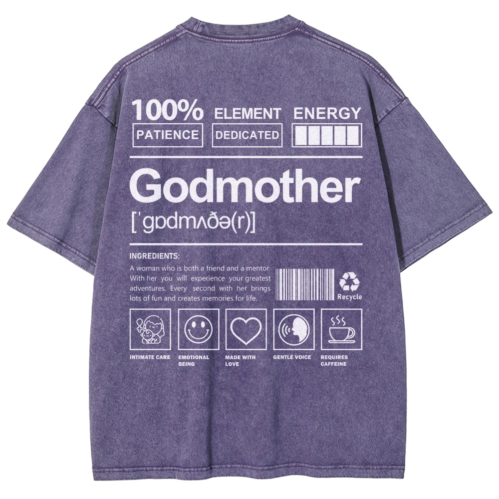 Godmother Unisex Fit Washed T-Shirt-moweekender