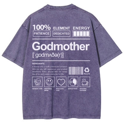 Godmother Unisex Fit Washed T-Shirt-moweekender
