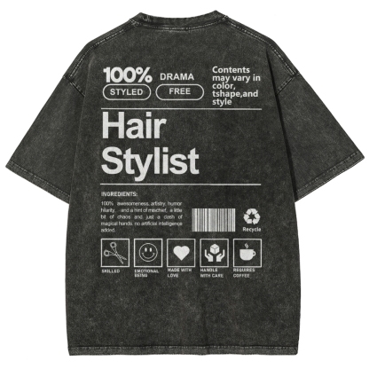 Hair Stylist Addcustom Washed T-shirt