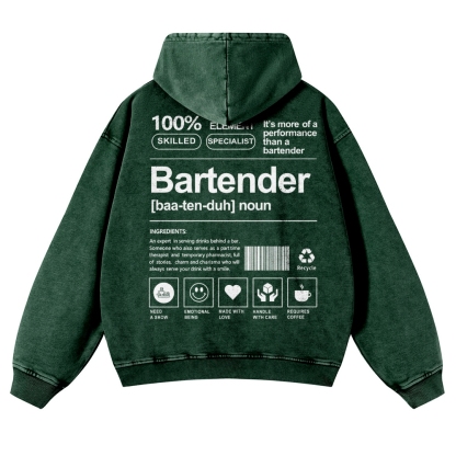 Bartender Printed Vintage Washed Hoodie-moweekender