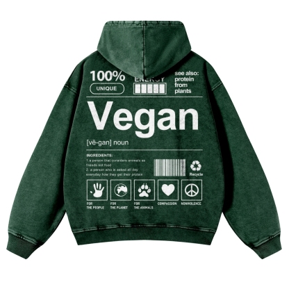 Vegan Printed Vintage Washed Hoodie-moweekender