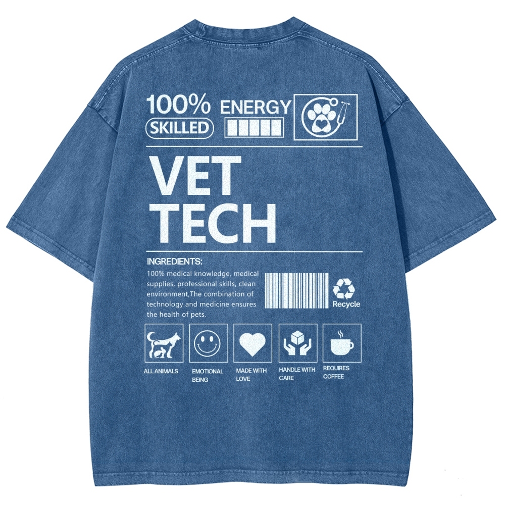 vet tech Unisex Fit Washed T-Shirt-moweekender