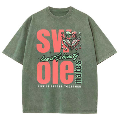 Life Is Better Together Unisex Fit Washed T-Shirt-moweekender