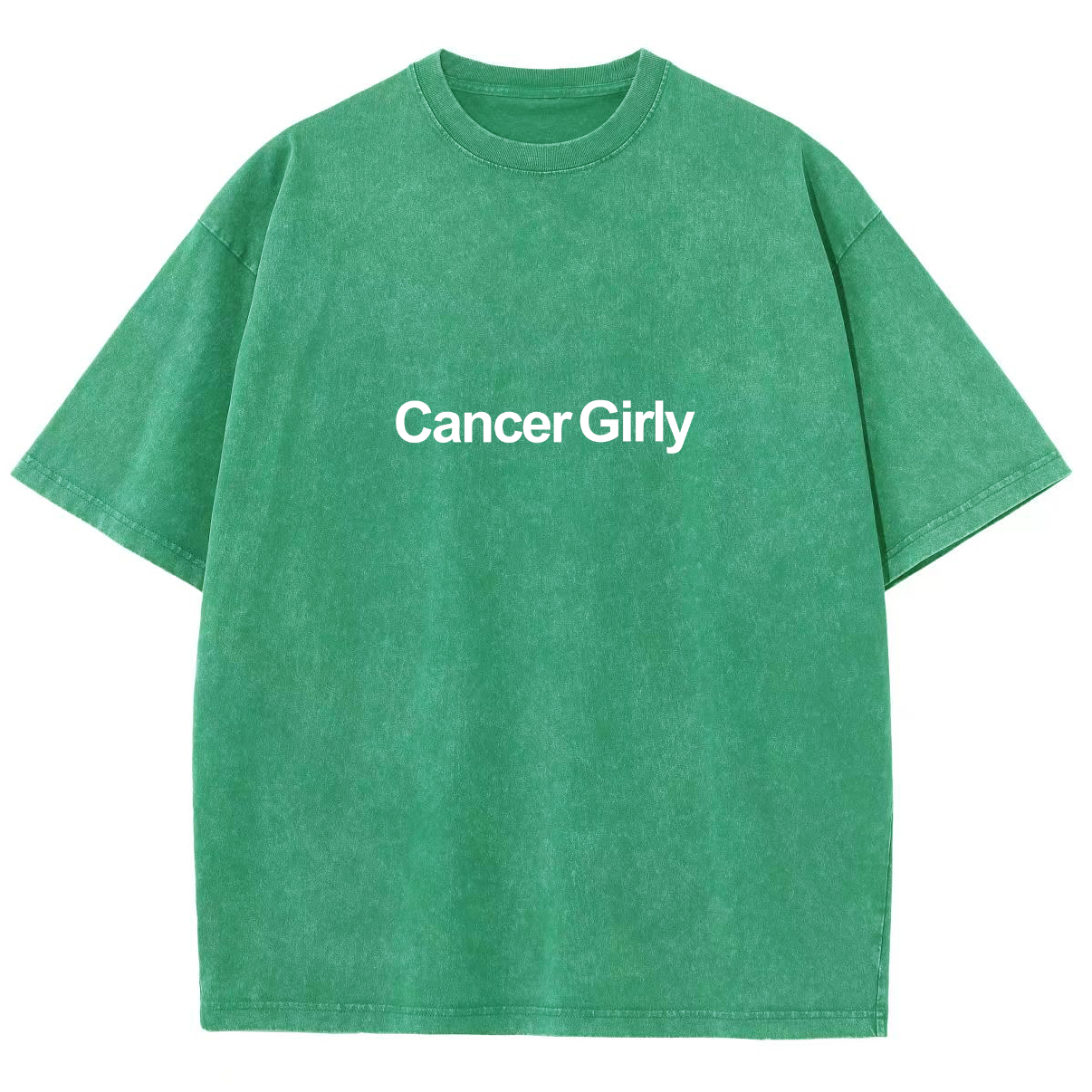 Cancer Girly Unisex Fit Washed Oversized T-Shirt-moweekender