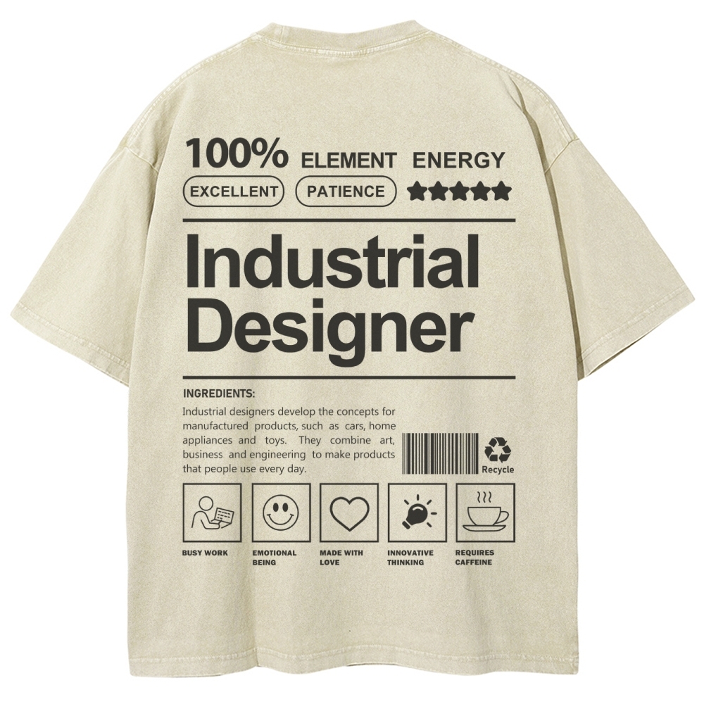 Industrial Designer Unisex Fit Washed T-Shirt-moweekender