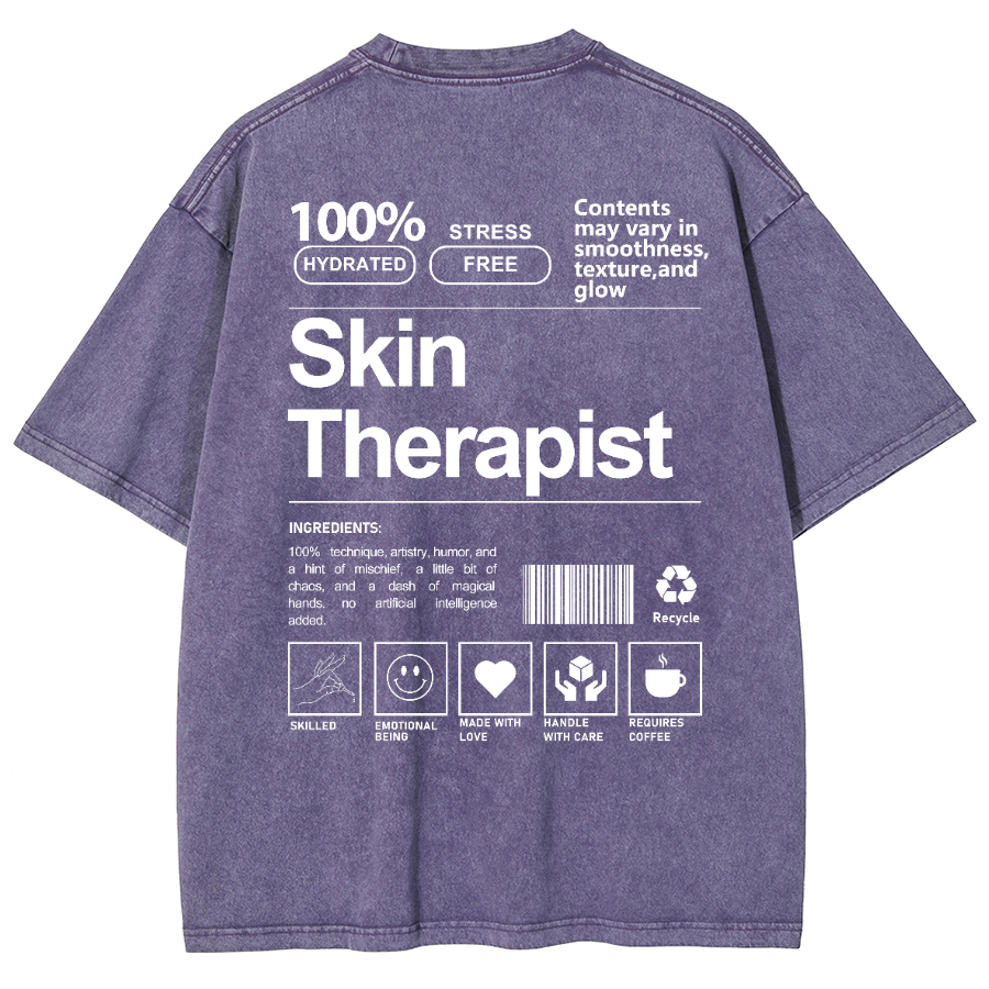 Skin Therapist Unisex Fit Washed T-Shirt-moweekender