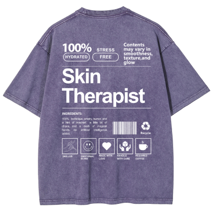 Skin Therapist Unisex Fit Washed T-Shirt-moweekender