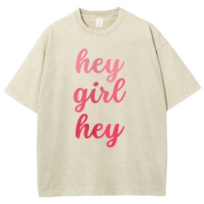 Hey Give Hey Unisex Fit Washed T-Shirt-moweekender