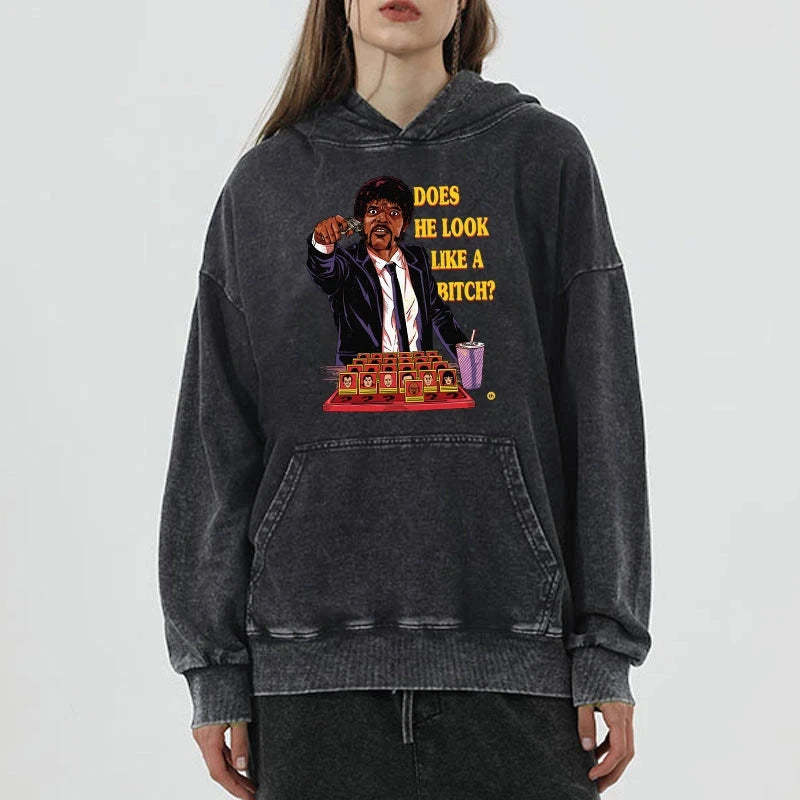 Does He Look Like a B*tch Washed Vintage Hoodie-moweekender