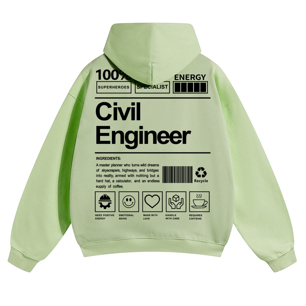 Civil Engineer Unisex Casual Anime Print Hoodie-moweekender