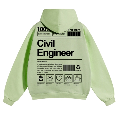 Civil Engineer Unisex Casual Anime Print Hoodie-moweekender