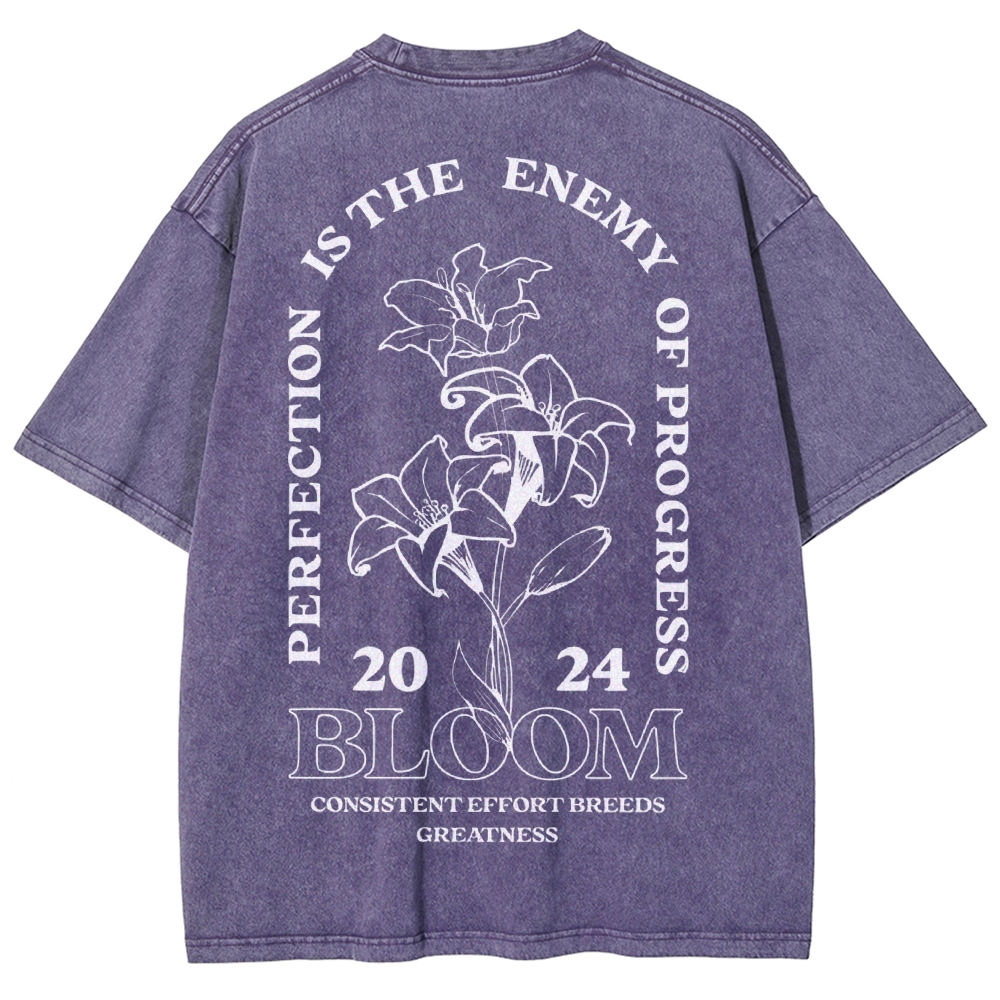 2024 Bloom Vintage Snowflake Washed T-Shirt-moweekender