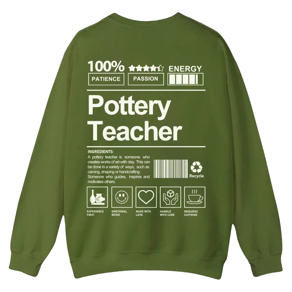 Pottery Teacher Casual Crewneck Sweatshirt-moweekender
