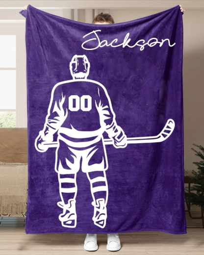 Hockey Player Printed Blanket-moweekender
