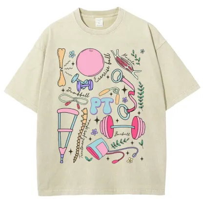 Physical Therapy Unisex Fit Washed T-Shirt-moweekender
