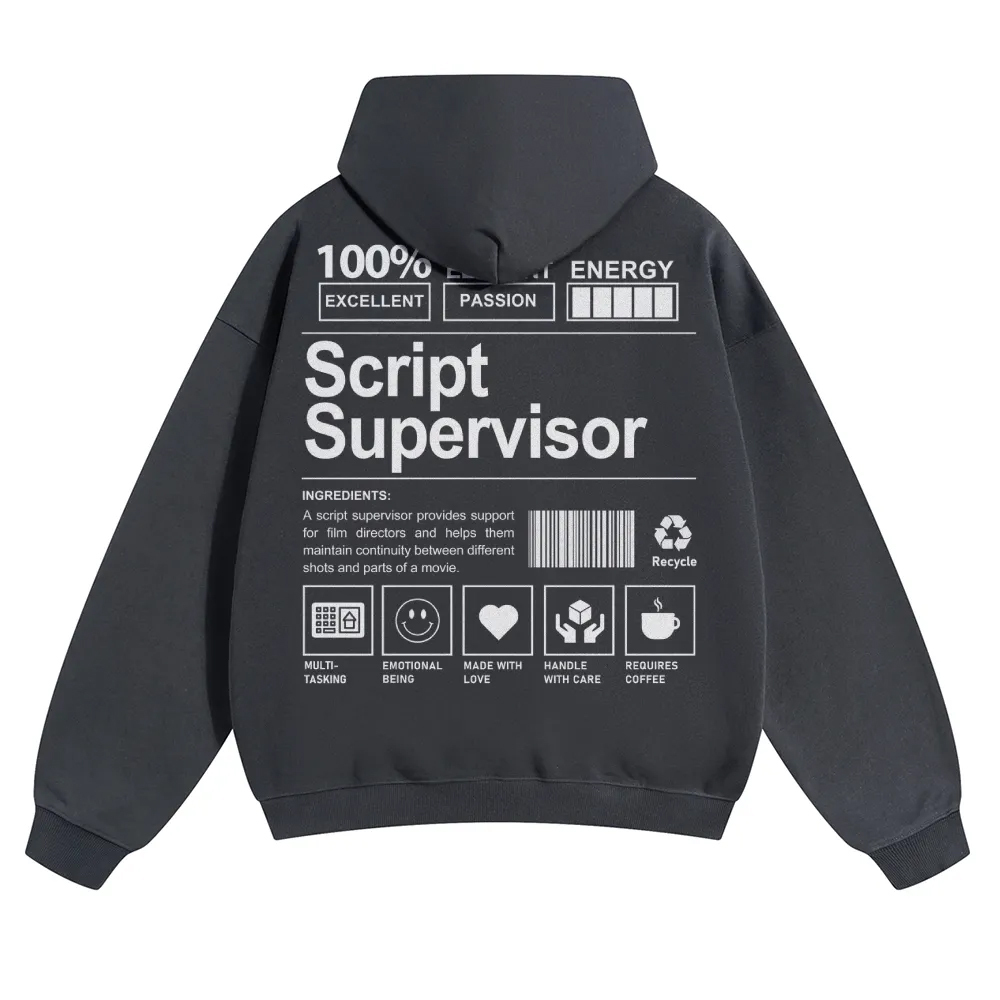 Script Supervisor Unisex Casual Anime Print Hoodie-moweekender