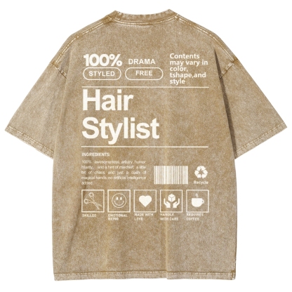 Hair Stylist Addcustom Washed T-shirt