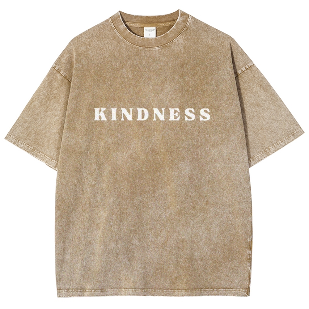 Kindness Vintage Snowflake Washed T-Shirt-moweekender
