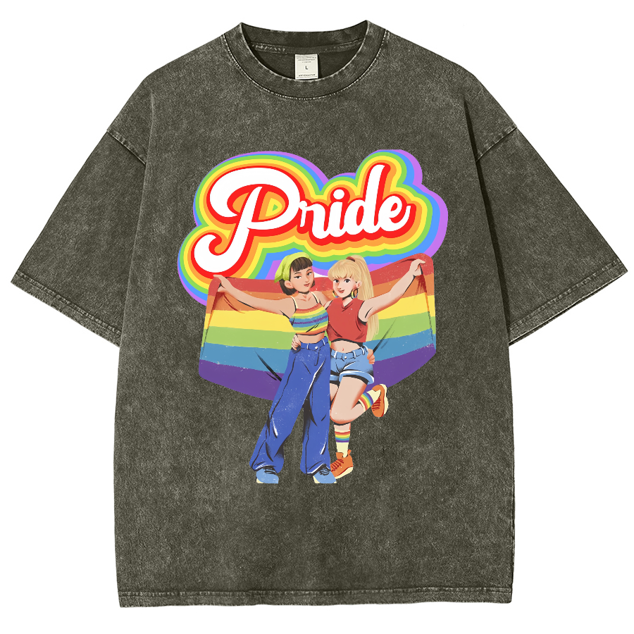 Pride Unisex Fit Washed Oversized T-Shirt-moweekender
