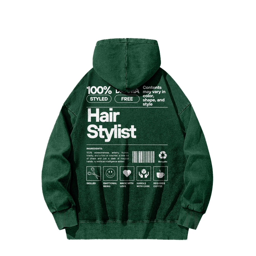 Hair Stylist Washed Hoodie-moweekender