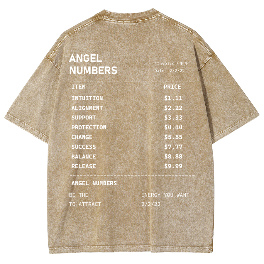 Angel Numbers Unisex Fit Washed T-Shirt-moweekender