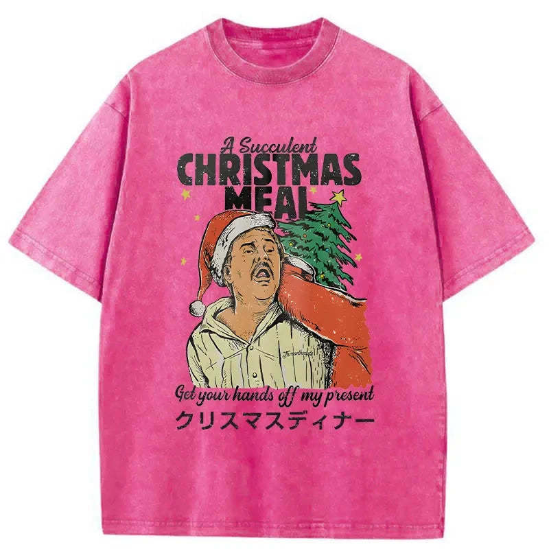 Christmas Meal Washed Vintage T-Shirt-moweekender