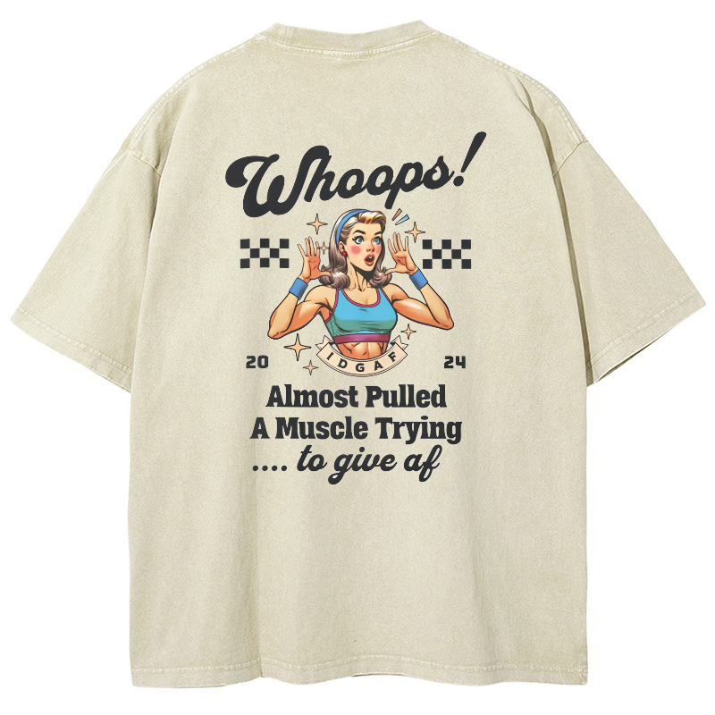 Whoops! Almost Pulled A Muscle TryingTo Give AF Vintage Snowflake Washed T-Shirt-moweekender