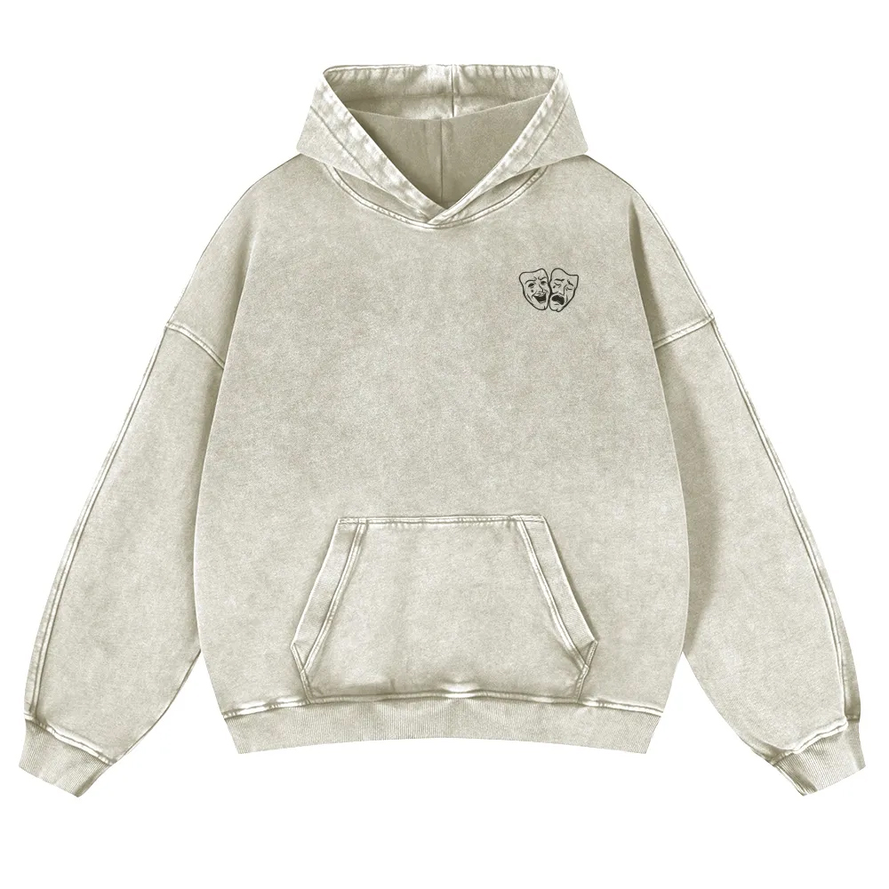 Comedian Printed Vintage Washed Hoodie-moweekender