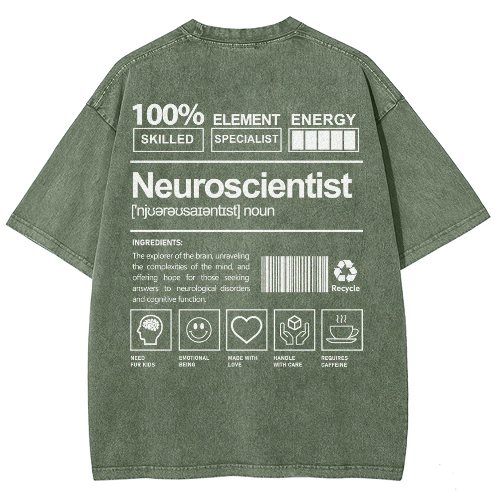 Neuroscientist Unisex Fit Washed T-Shirt-moweekender
