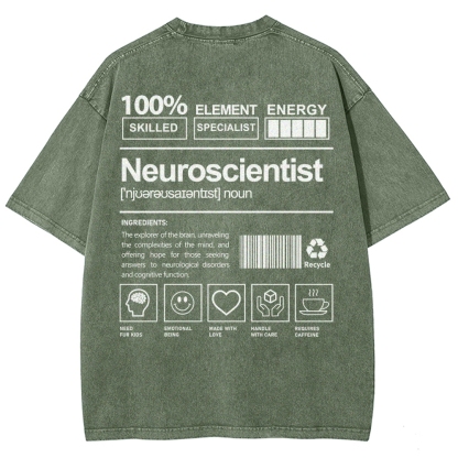Neuroscientist Unisex Fit Washed T-Shirt-moweekender